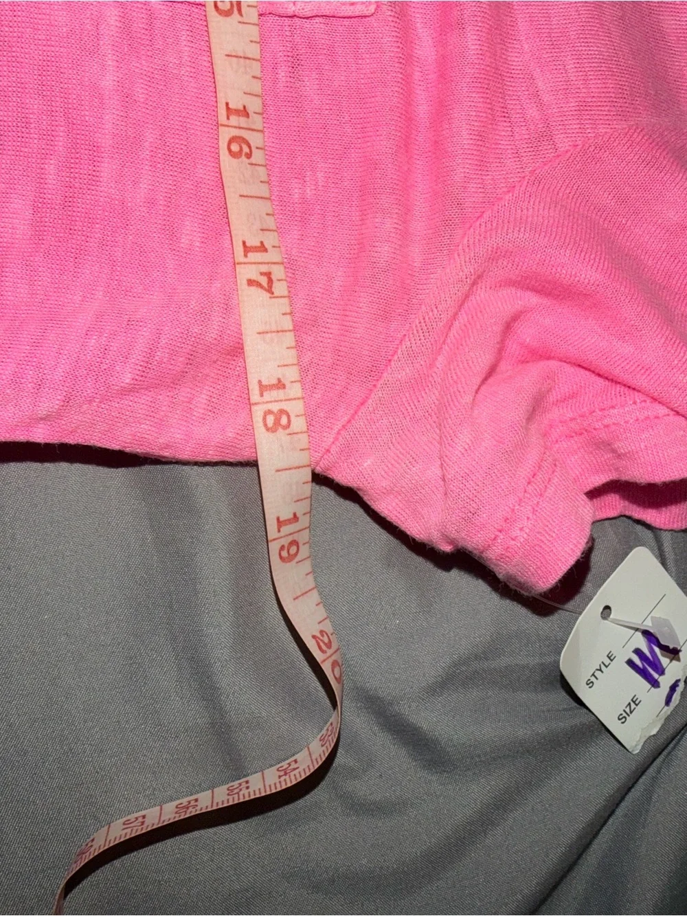 J. Crew Hot Pink V-Neck Linen Tee. EUC